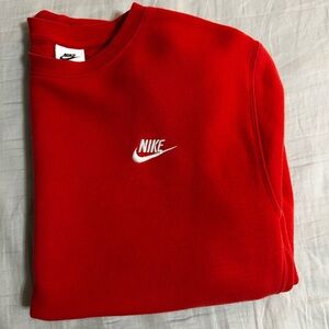 Nike Men's Vibrant Red Crewneck Sweater